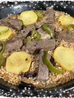 ステーキパエリア(カレー風味)-レシピのメイン写真