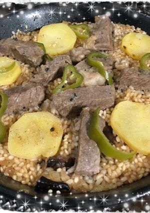 ステーキパエリア(カレー風味)-レシピのメイン写真