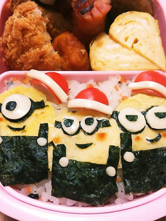 今日のキャラ弁12/19(ミニオン3人)-レシピのメイン写真