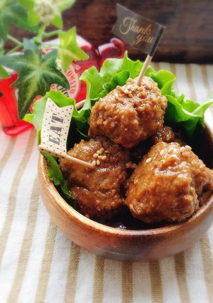 簡単！トンテキ風ふわふわレンコン肉団子-レシピのメイン写真