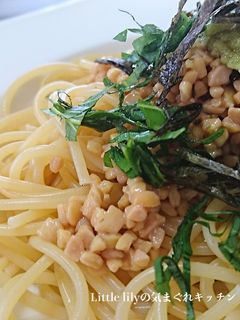 梅と納豆の和風パスタ ランチにも♡-レシピのメイン写真