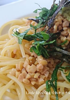 梅と納豆の和風パスタ　ランチにも♡-レシピのメイン写真