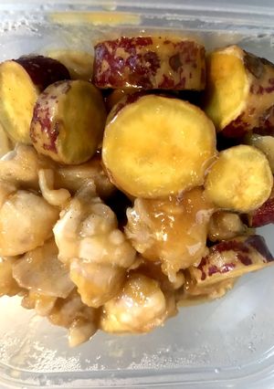 みかん救出！鶏肉とサツマイモのミカン炒め-レシピのメイン写真