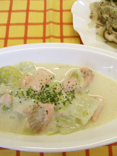 鮭と白菜のクリーム煮(健康食)-レシピのメイン写真