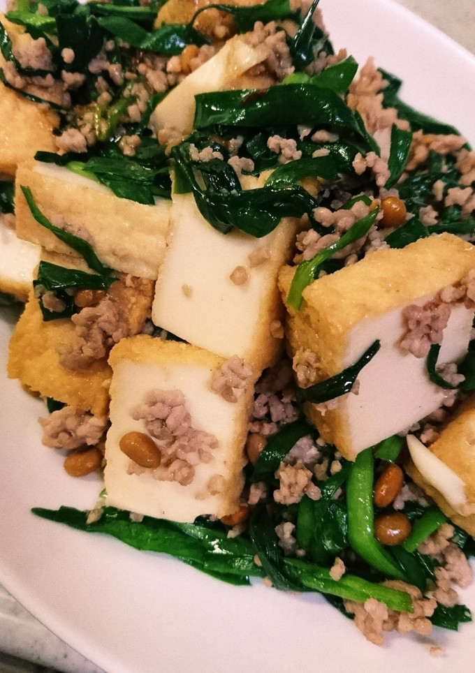 簡単おかず☆厚揚げと納豆の肉ニラ中華炒め-レシピのメイン写真