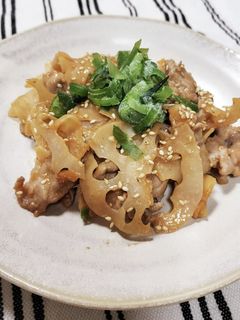 豚こまとひらひられんこんのピリ辛味噌炒め-レシピのメイン写真