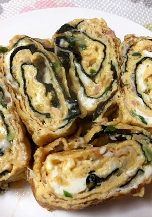 厚焼き卵(紅生姜、シラス、ノリ)-レシピのメイン写真