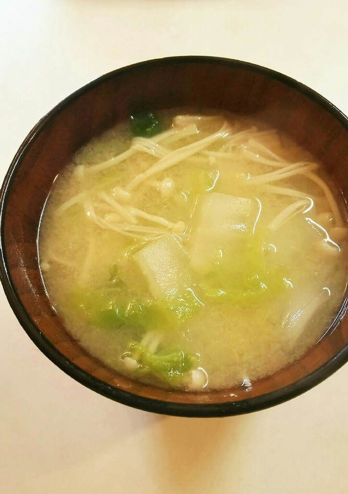 白菜 えのきの味噌汁-レシピのメイン写真