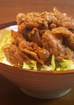 豚こま切れ肉と千切りキャベツの山椒醤油丼-レシピのメイン写真