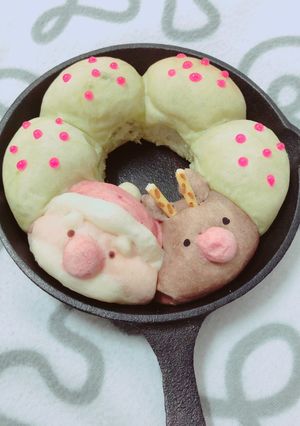 HB使用★クリスマスリースパン★-レシピのメイン写真