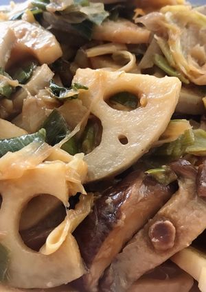 れんこんと椎茸とネギの中華炒め☆-レシピのメイン写真