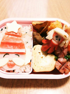 今日のキャラ弁12/20(サンタさん)-レシピのメイン写真