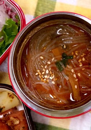 スープジャーで♡旨味ピリ辛春雨スープ♪-レシピのメイン写真