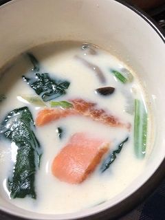鮭とほうれん草のミルクスープ-レシピのメイン写真