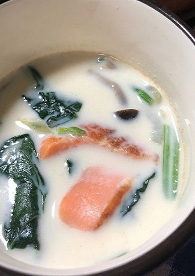 鮭とほうれん草のミルクスープ-レシピのメイン写真