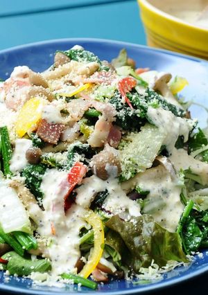 ほうれん草ベーコンのホットシーザーサラダ-レシピのメイン写真