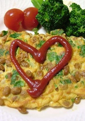 ハマった♡￫ܫ￩♡ふわっと納豆オムレツ♬-レシピのメイン写真