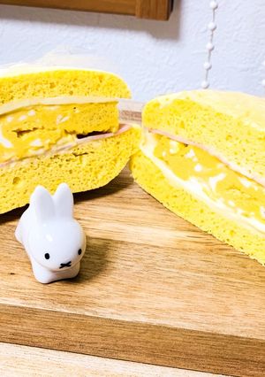 おから蒸しパンサンド❤︎ハムたまごチーズ-レシピのメイン写真