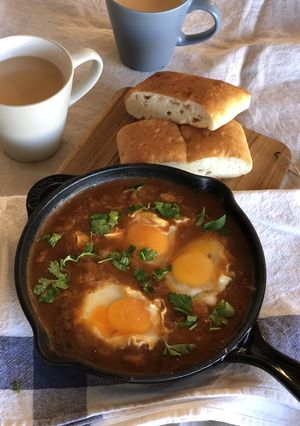 朝食にぴったり!カレーシャクシュカ-レシピのメイン写真