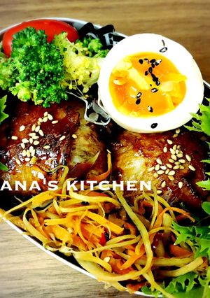 肉巻きおにぎり弁当♪♪-レシピのメイン写真