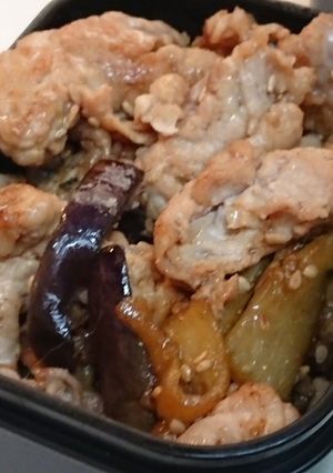 茄子と豚肩ロースの甘辛醤油炒め-レシピのメイン写真