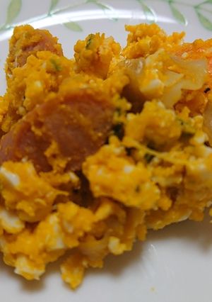 ご飯がススム！目玉焼きdeかぼちゃサラダ-レシピのメイン写真