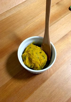 【レンジで簡単】かぼちゃのカレーマヨ風味-レシピのメイン写真