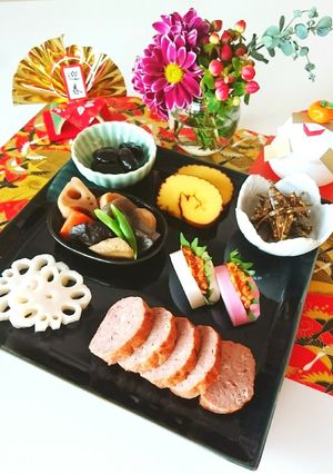 ミートローフでお節プレート-レシピのメイン写真