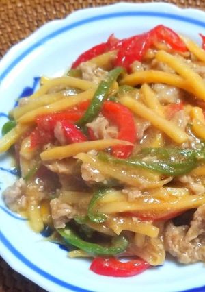 電子レンジで✿豚肉で青椒肉絲-レシピのメイン写真