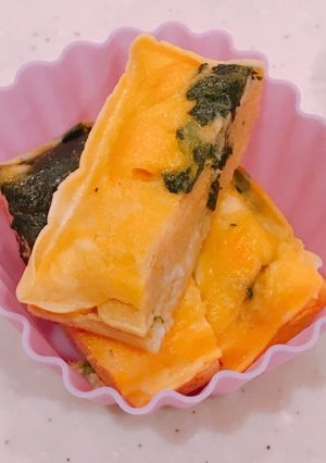 レンジで簡単！弁当に、ほうれん草玉子焼き-レシピのメイン写真