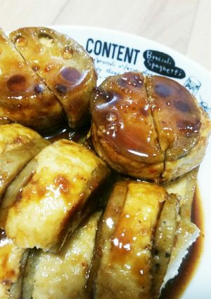 鶏肉と冷凍豆腐の蓮根のはさみ焼き-レシピのメイン写真