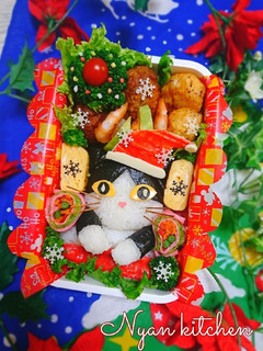 ハチワレ猫★クリスマス弁当♡キャラ弁-レシピのメイン写真