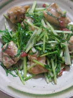 水菜と鶏肉の梅味炒め-レシピのメイン写真