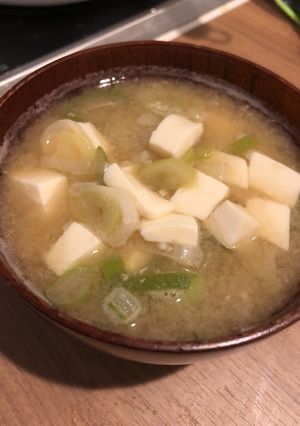 時短！簡単！豆腐と長葱の味噌汁-レシピのメイン写真