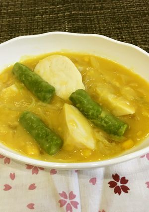緑ちゃんとやわらかチキンのコーン煮-レシピのメイン写真
