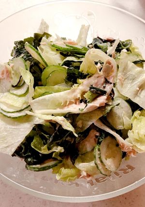 低糖質 簡単野菜とワカメたっぷりサラダ-レシピのメイン写真