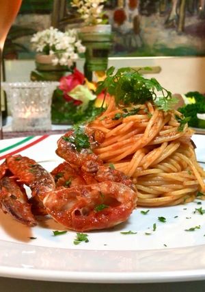 パーティーのパスタに渡り蟹のマリナーラ♡-レシピのメイン写真