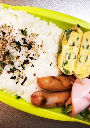 旦那弁当228♡ネギチーズ卵焼き弁当！-レシピのメイン写真