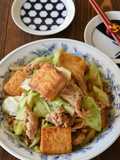 厚揚げキャベツの肉味噌炒め【作り置き】
