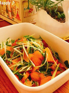 作り置き♪水菜と柿のローフードサラダ-レシピのメイン写真