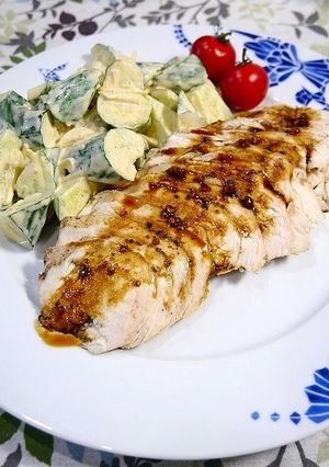 簡単！黒胡椒鶏ハムのバルサミコソース-レシピのメイン写真