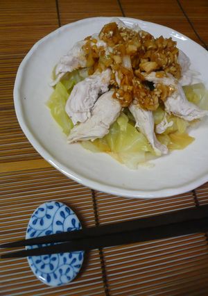 茹できゃべつとささみのネギソースがけ-レシピのメイン写真