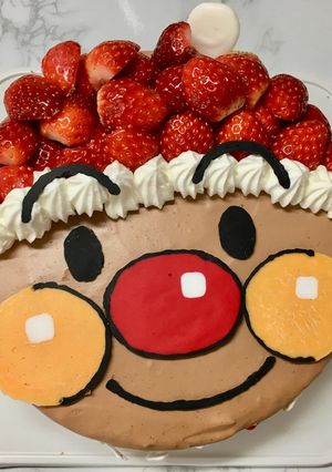 アンパンマン サンタ クリスマス ケーキ-レシピのメイン写真