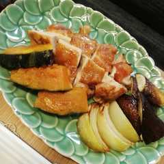 A picture of オイスターマヨ漬チキンと野菜のオーブン焼.