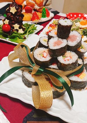 簡単 クリスマスにのり巻きツリー-レシピのメイン写真
