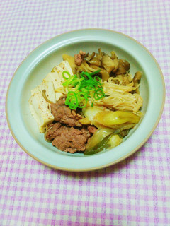 ヘルシー♡きのこ入り肉豆腐-レシピのメイン写真