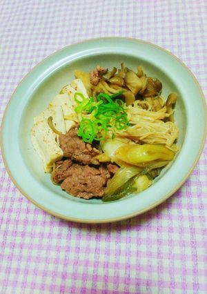ヘルシー♡きのこ入り肉豆腐-レシピのメイン写真