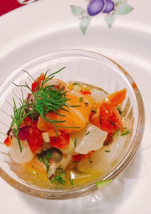 ラビゴットソースで野菜たっぷりお魚サラダ-レシピのメイン写真