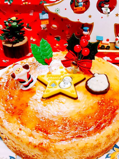 簡単!ベイクドチーズケーキ(Xmas)-レシピのメイン写真