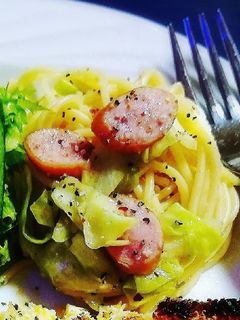 キャベツとウインナーのパスタ-レシピのメイン写真